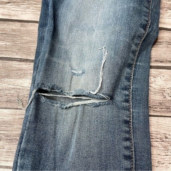 Old Navy Rockstar Skinny Leg Ripped Knee Mid Rise Jeans 4 Regular Stretch Denim - Picture 4 of 11